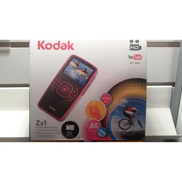 Kodak Zx1 Pocket Video Camera Black 720p HD Weather Resistant Easy Share YouTube
