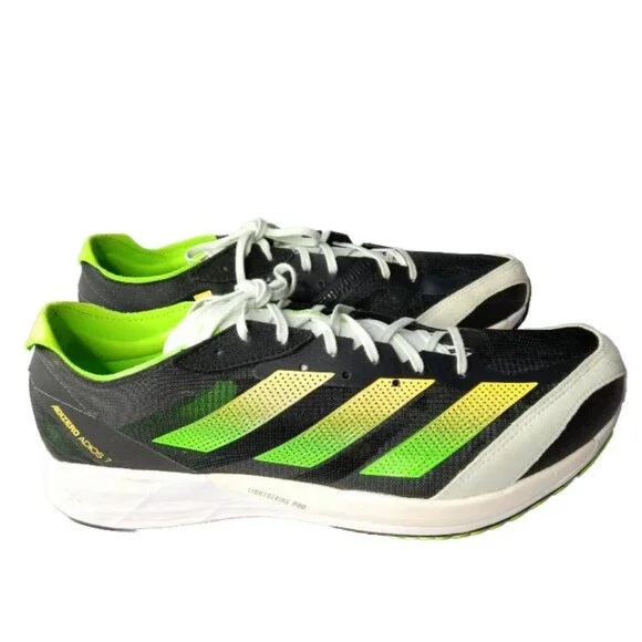 Adidas Adizero Adios 7 Running Shoes Men's Size 12  Black~Green
