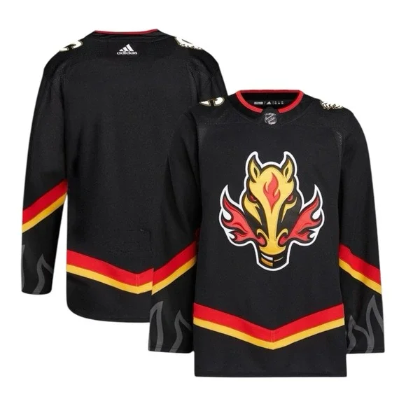 Adidas Calgary Flames Authentic‎ Primegreen Jersey Sz 56 Black Alternate NHL