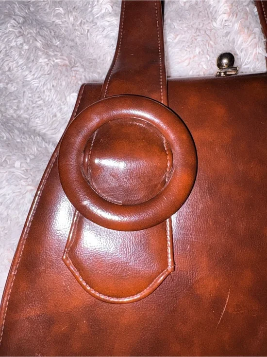 Vintage Brown Faux Leather Handbag