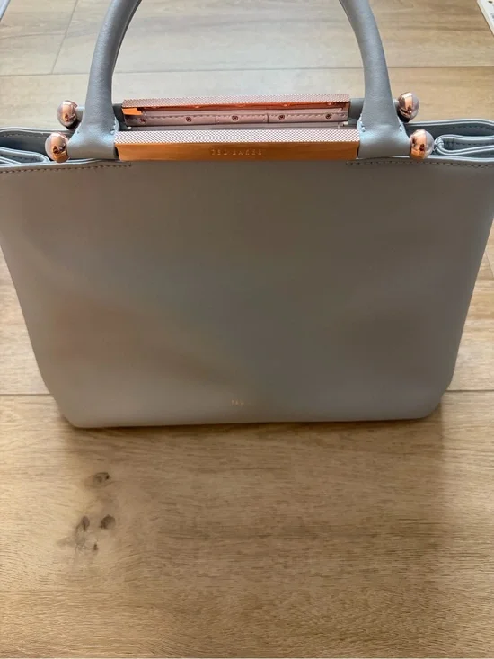 Ted Baker Light Gray Tote with Rose Gold Hardware
