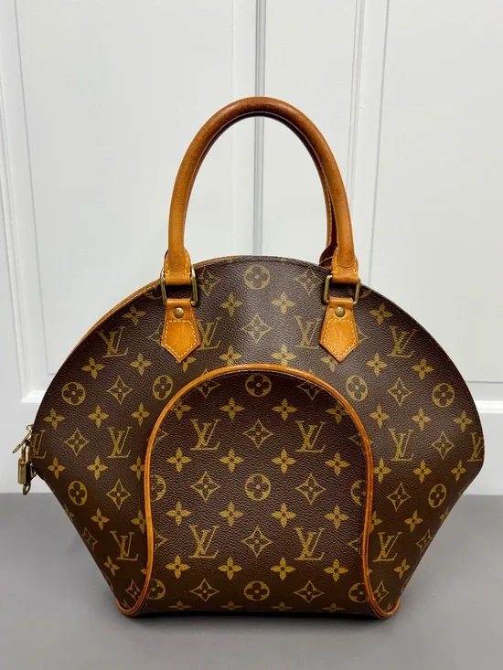 Vintage Louis Vuitton Ellipse MM Satchel Handbag Monogram Canvas