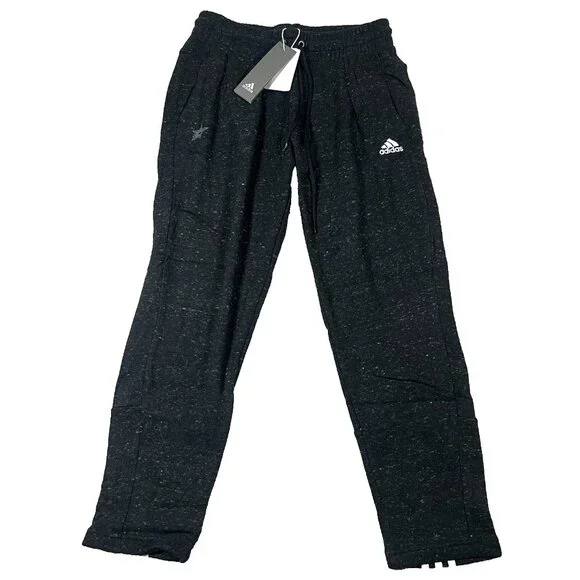 Adidas Womens Small Heather Black Dallas Stars‎ NHL Drawstring Track Pants NWT