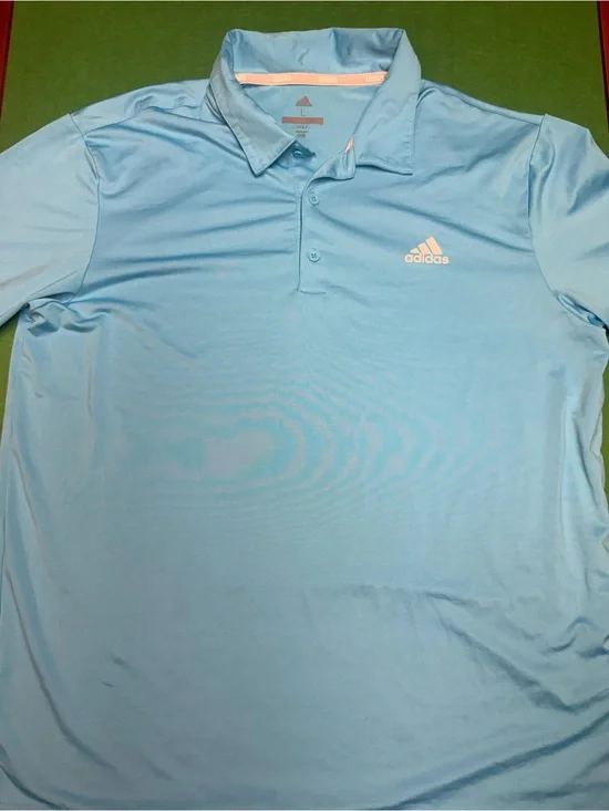 adidas Men’s Sky Blue Short Sleeve Polo