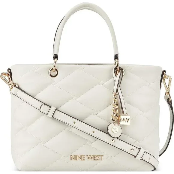Women's Leather Satchel Bag Soft Quilt Convertible Crossbody Elegant Functional