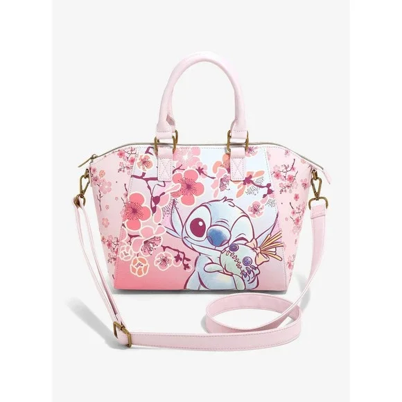 Loungefly Disney Stitch Cherry Blossoms Satchel Bag