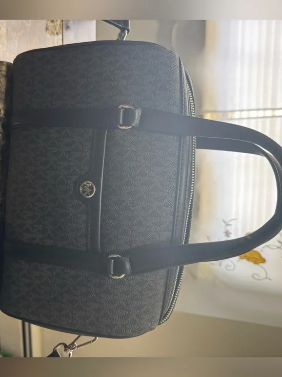 Michael Kors Black MK Logo Duffel Bag