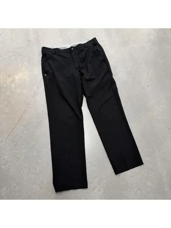 Adidas Golf Pants Mens 34x30 Black Performance Stretch Flat Front Casual