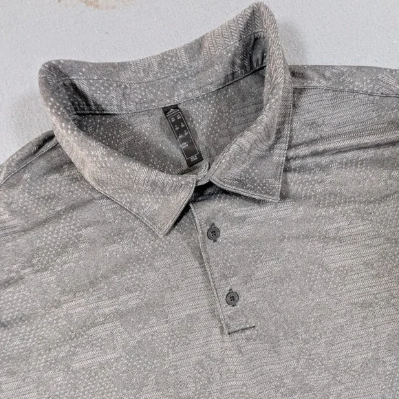 Adidas Polo Shirt Mens Size 3XLT Short Sleeve Golf Activewear Gray Camo