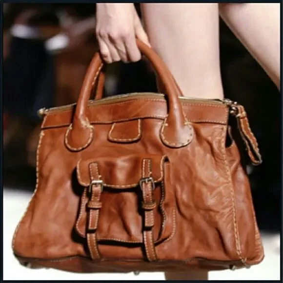 Chloe’ whiskey Edith satchel leather bag