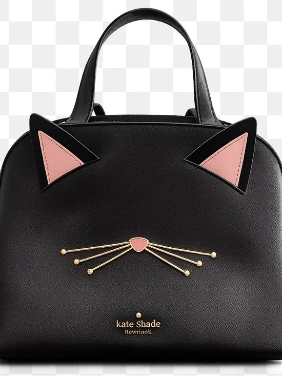 kate spade Black Cat's Meow Lottie Bag with Pink Ear & Nose Accents