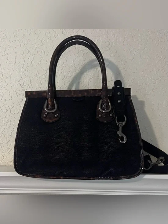 🩷Vintage Raffia Black Stuart weitzman top handle tote bag 💚
