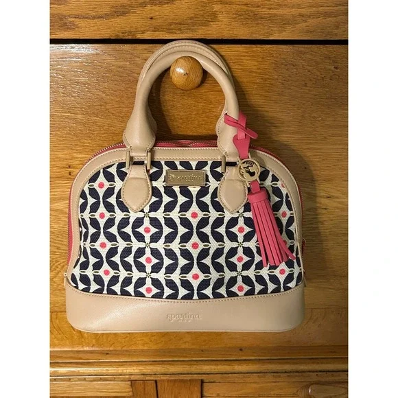 Spartina 449 Daufuskie Island Canvas Leather‎ Dome Satchel Handbag Nautical