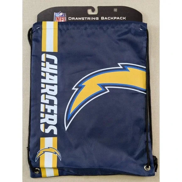 Los Angeles Chargers Backpack New Drawstring Sack School One Size Travel Bag NFL