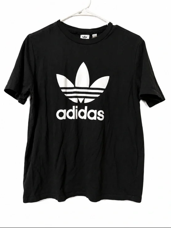 adidas Black T‑Shirt with White Trefoil Logo