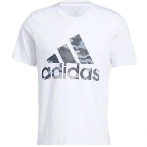 Adidas Badge of Sport Texture Camo TEE Men's White T-Shirt Size Medium