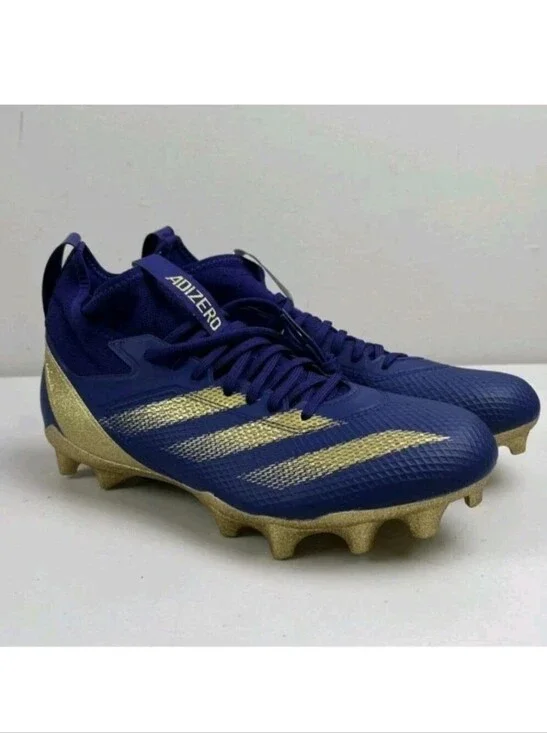 adidas SM Adizero Electric Vikings Blue Purple Gold Cleats JH5733 Size 16