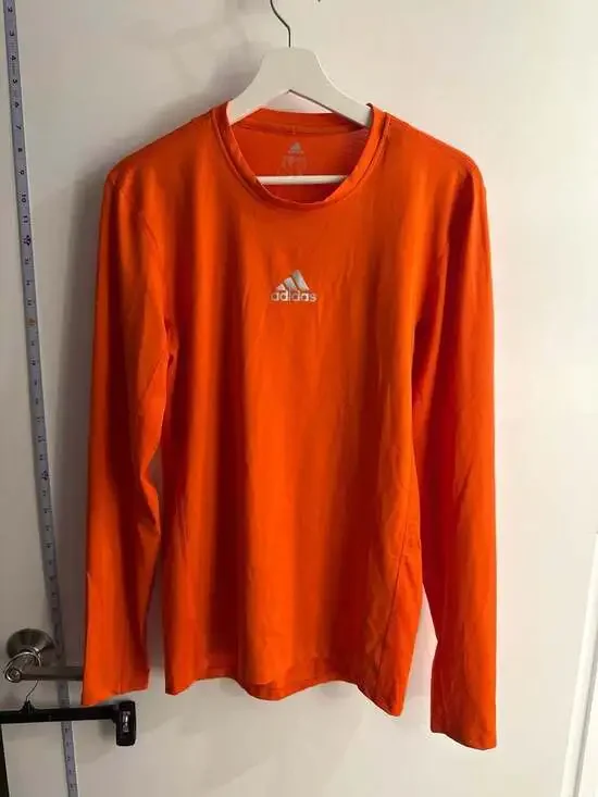 Adidas Techfit Long Sleeve Compression Shirt Orange Size Medium