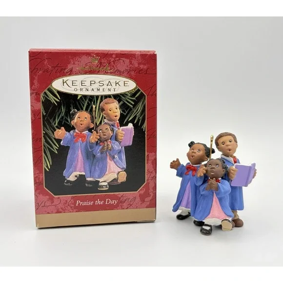 1999 Hallmark Keepsake Ornament Praise The Day Choir Children QX6799 Vintage