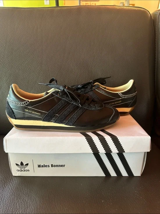 adidas Wales Bonner Black and Cream Low-Profile Sneakers