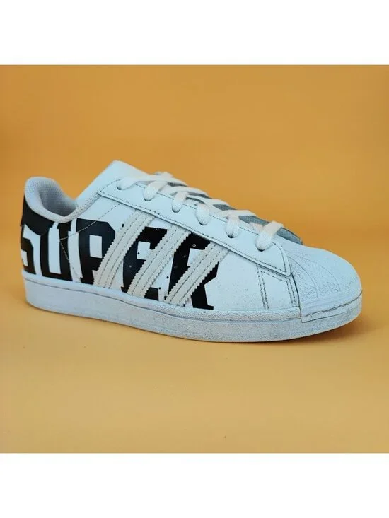 adidas Superstar XXL Print Men’s Size 6 Sneakers Leather White Shoes FV2816