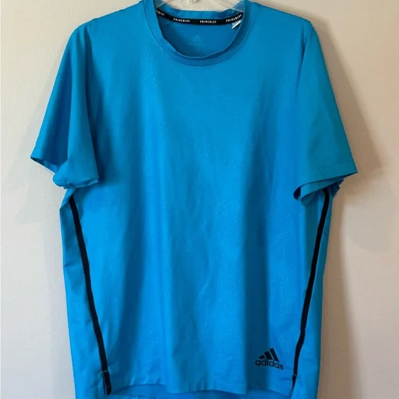 Adidas Primeblue Performance Crew T shirt men's Medium Blue