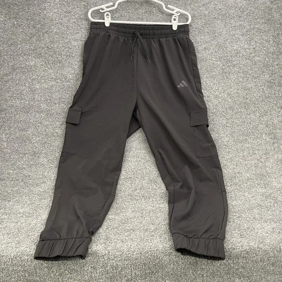 Adidas Essentials Woven Cargo Jogger Pants Mens Sz S Black JN2805
