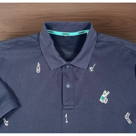 Adidas‎ Men's Aeroready Play Green Golf Graphic Polo Shirt Size XL Embroidered