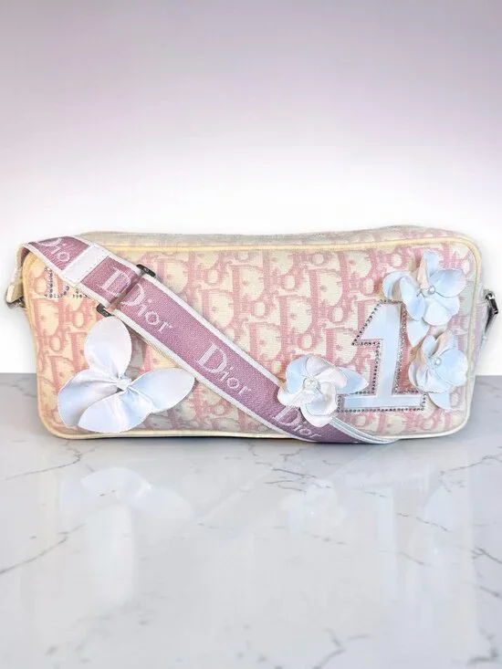 Christian Dior Vintage Y2K Girly No. 1 Trotter Monogram Flower Bag with COA