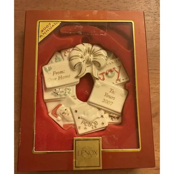 LENOX 2007 WREATH CHRISTMAS ORNAMENT 