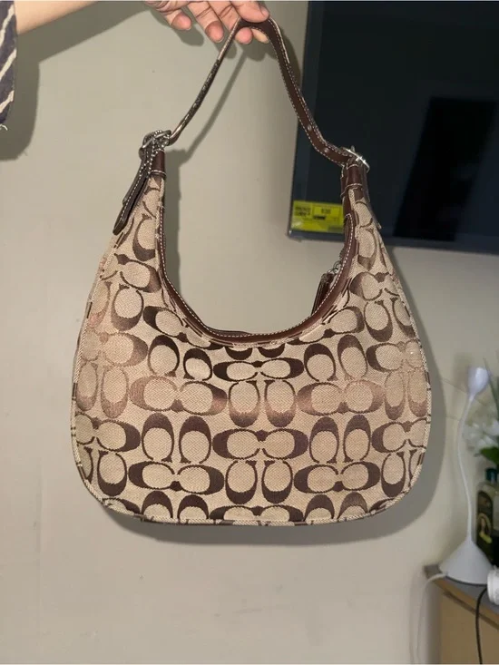 Coach y2k Signature Canvas Brown Hobo Bag