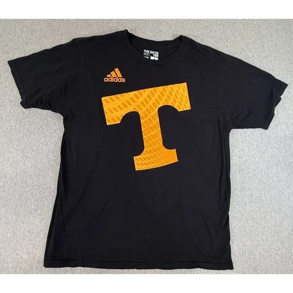 Vtg Tennessee Volunteers State of TN Black T Shirt Adidas Go to Tee Y2K