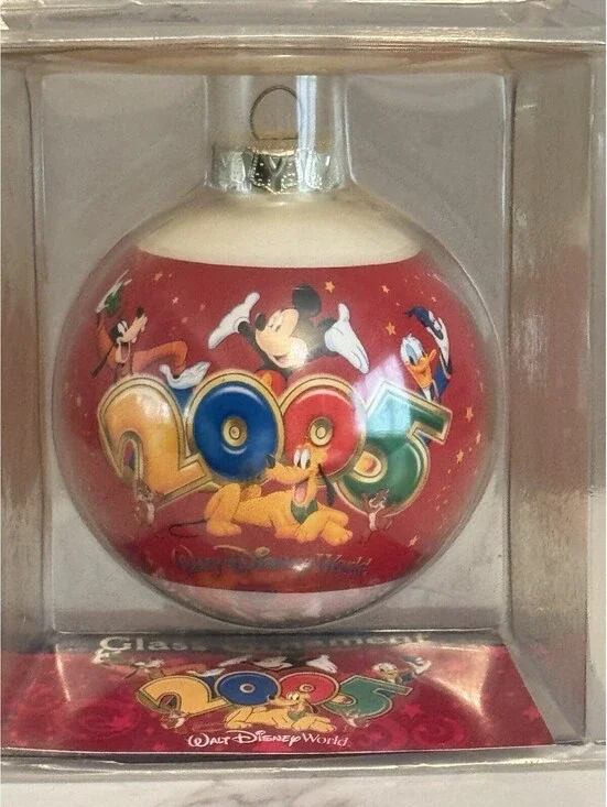 Vintage Disneyland 50th Anniversary 2005 Glass Ball Ornament,  Party Never Ends