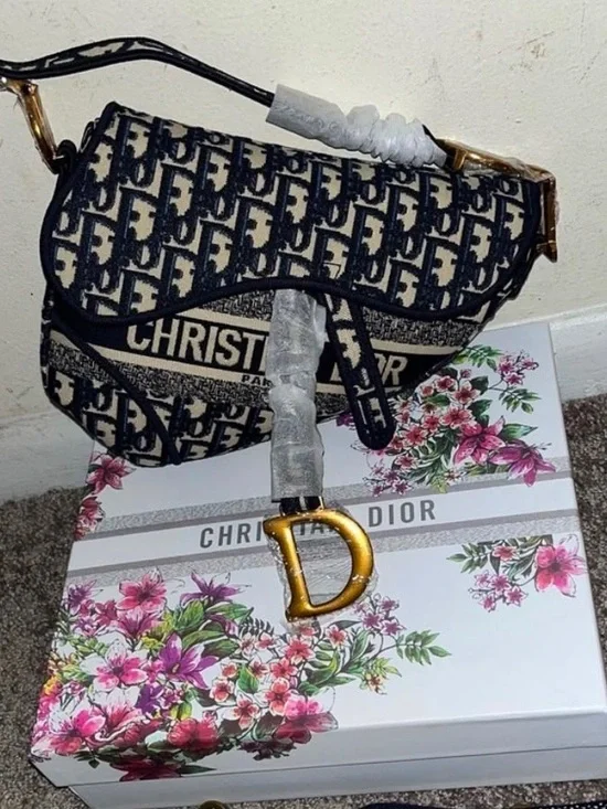 Cute fashion source unknown Navy and Beige Monogram Shoulder Bag
