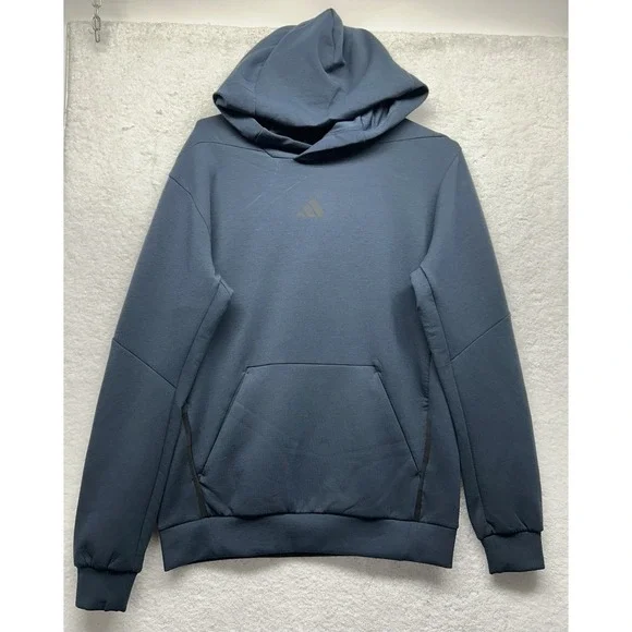 Adidas Mens Size S Blue Designed For Training Long Sleeve Hoodie Sweatshirt (U4)
