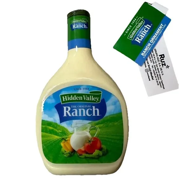 Hidden Valley Ranch Dressing Christmas Tree Ornament NWT Funny Gift Holiday