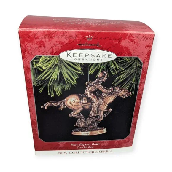 Vintage 1998 Hallmark Keepsake Ornament Pony Express Rider The Old West
