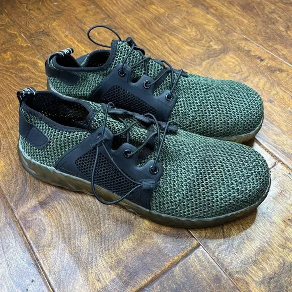 Adidas Shoes Mens Size 13‎ Green Mesh Low Top Sneakers Die Weltmarke Steel Toe