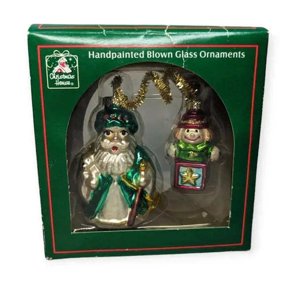 Christmas House Handpainted Blown Glass Ornaments