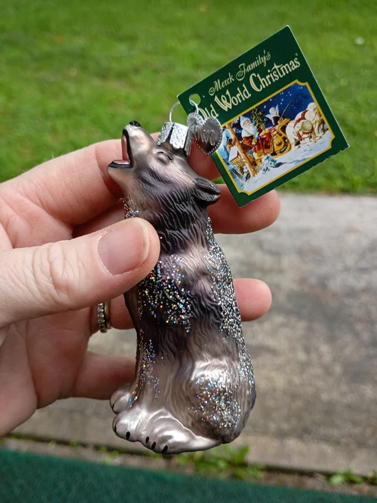 Howling Wolf Ornament Old World Christmas with Original Box and Packaging