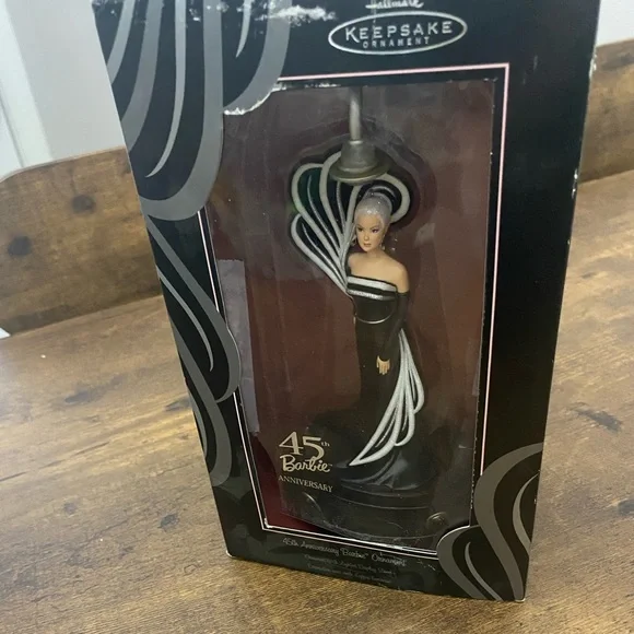 Hallmark Ornament: 45th Anniversary Barbie w/ Lighted Display Stand