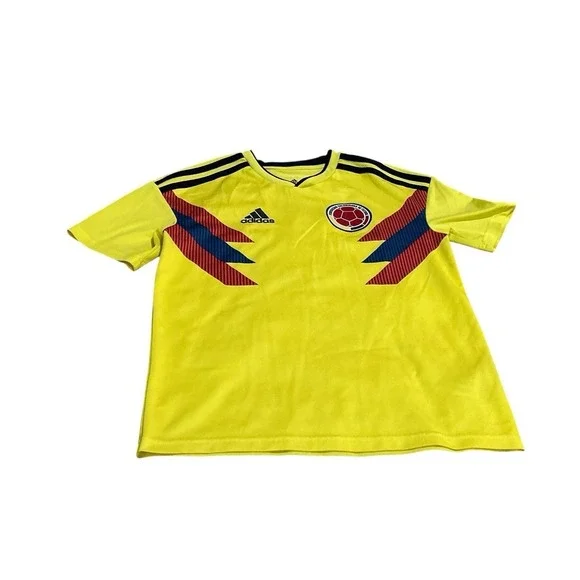 Adidas Colombia Soccer Jersey Boys Large Yellow Blue‎ Red Climalite Shirt
