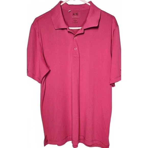 Adidas‎ Golf Men's Puremotion Polo Shirt Pink Size Large Golfcore Preppy Sporty