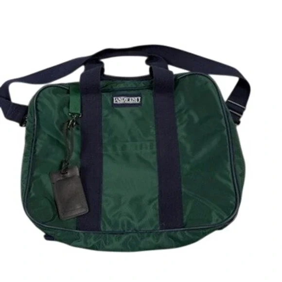 Lands End Briefcase Bag Unisex OS Green VTG Made USA Gorpcore Outdoor Logo