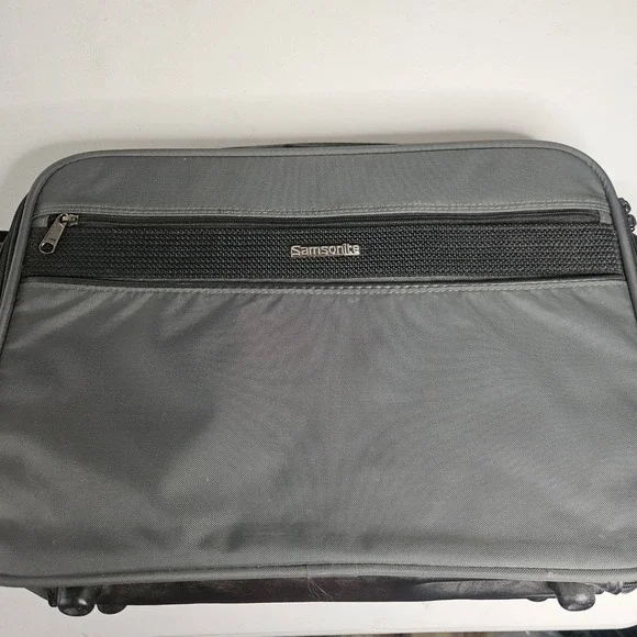 Vintage Samsonite Gray‎ Nylon Travel Briefcase Laptop Bag Wetpak Lockable Gray