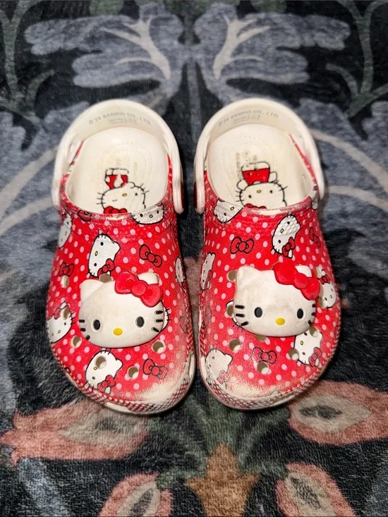 CROCS Kids Red Hello Kitty Polka Dot Clog Sandals