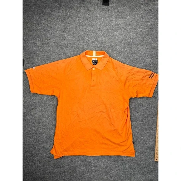 Adidas Climalite Golf Polo Shirt Mens Large Orange‎ Pinehurst 2009 Stretch Pique