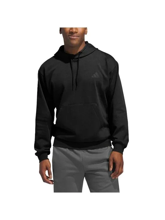 Adidas Men's Size L Black Hoodie Sweatshirt Cotton Blend Pullover  F1032