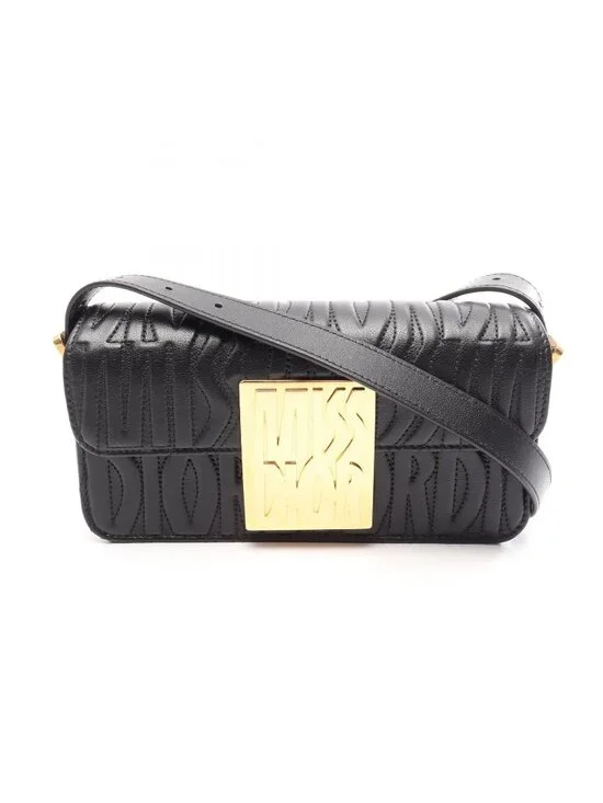 Dior Shoulder Bag Miss Dior All Over Black Leather Miss Dior All Quilted Flap