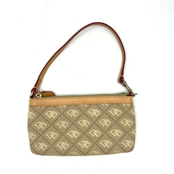 Dooney & Bourke Signature Jacquard Wristlet Slim Zip Pouch Monogram